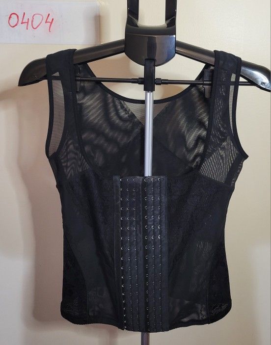 Black Mesh Corset Top - Size 3XL (0404)