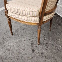 Vintage Antique Chair Fabric And Wood