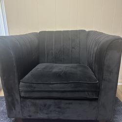 Black Velvet Accent Chair