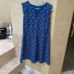 J Crew - Blue Floral Dress - 8 Medium 