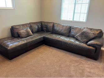 Dark Brown Leather Couch