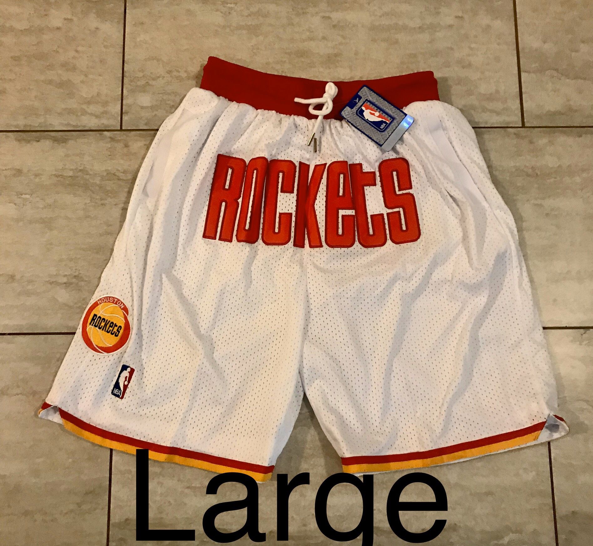 New! Houston Rockets Basketball Shorts Men’s Size Large