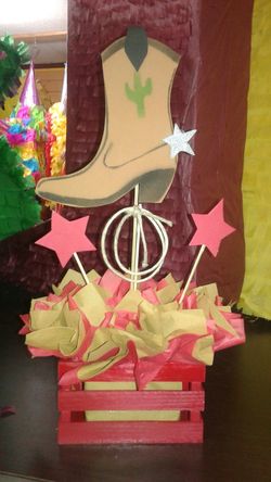 cowboy party decoration centerpiece.