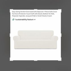 Easy-Going Stretch Oversized Sofa Slipcover 1-Piece Sofa Cover Furniture Protector Couch Soft with Elastic Bottom for Kids, Polyester Spandex Jacquard