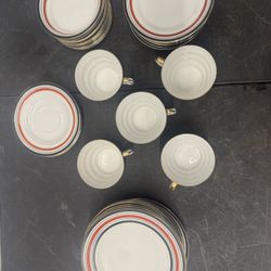Fine Vintage Japanese Hand Made Coffee and Plates Set