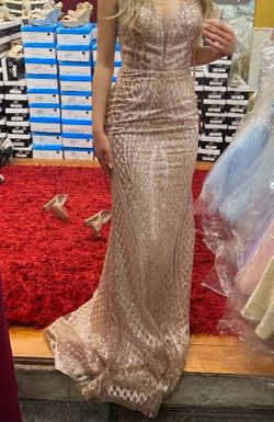 Party dress rose gold (S)