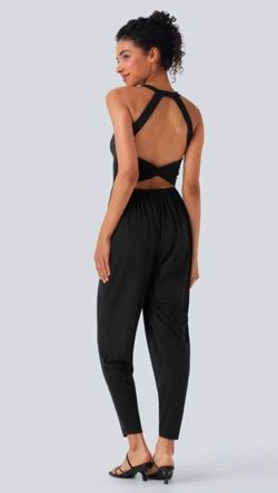 ✨ NEW Halara Easy Peezy U Neck Harem Jumpsuit – XL Black – Super Soft with Pockets ✨