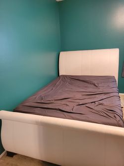 Full size sleigh bed frame.
