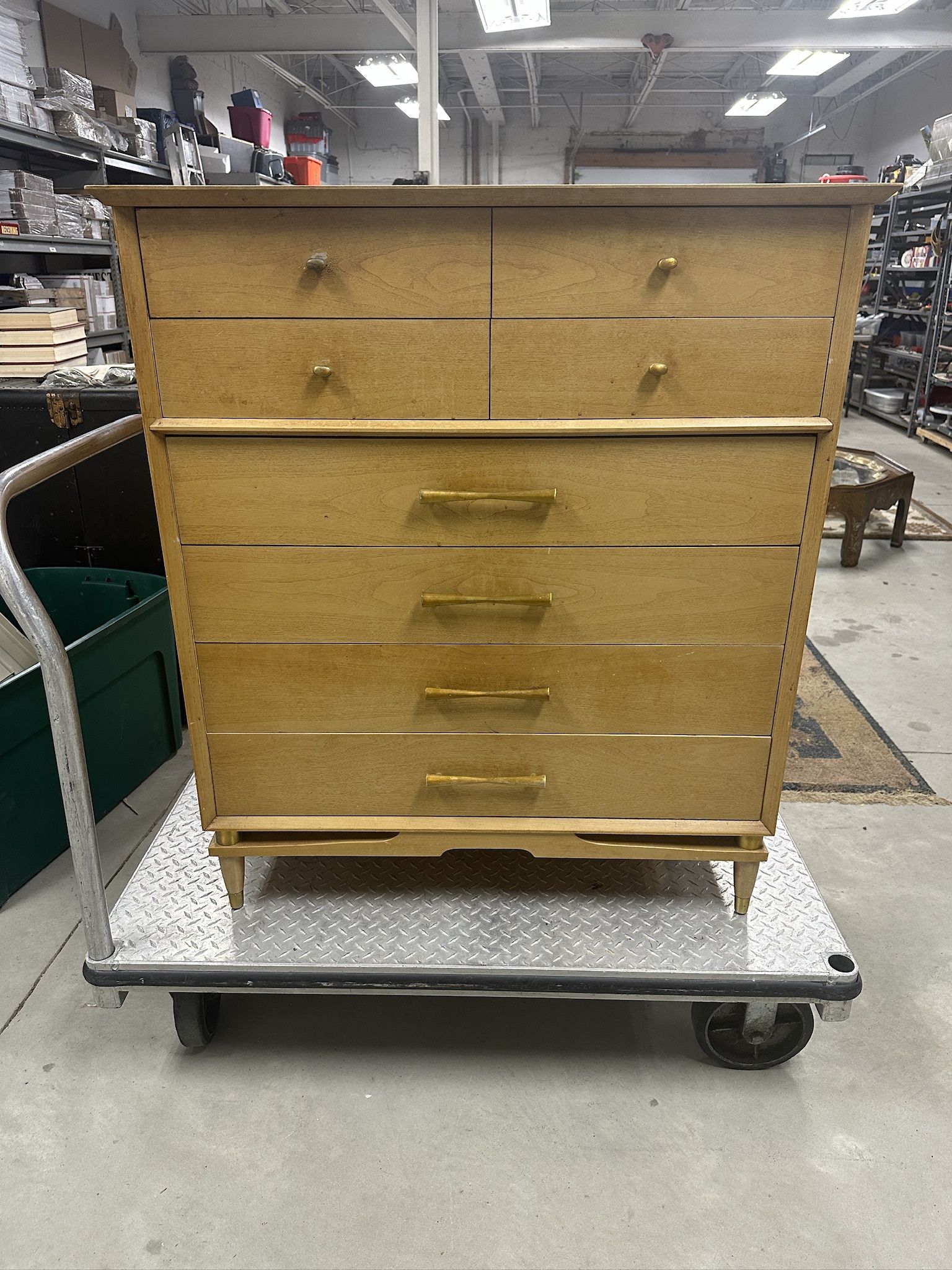 Vintage Mid Century Modern Cavalier Corporation Walnut & Cedar Highboy Hutch Chest Dresser - Antique Furniture - Delivery Available