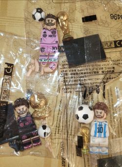 3 New Messi Soccer minifigure set
