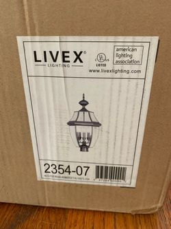 Livex Lighting 2354-07 Monterey 3 Light Outdoor Bronze Finish Solid Brass Post Head with Clear Beveled Glass