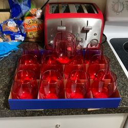 Plastic Glass Bundle “Red”-13 Items’($25.61+ Value)