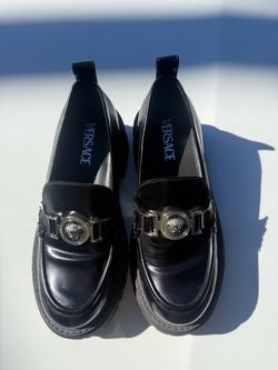 Versace Medusa Leather Platform Loafers
