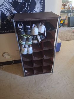 Shoe Holder Organzier Mulitcomparments Brown