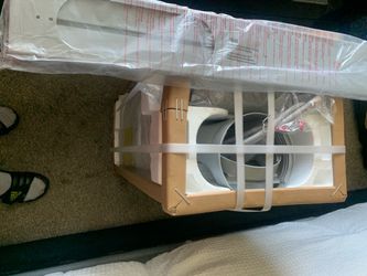 White  Portable Air Conditioner Unit  with Hardware and Installation Kit