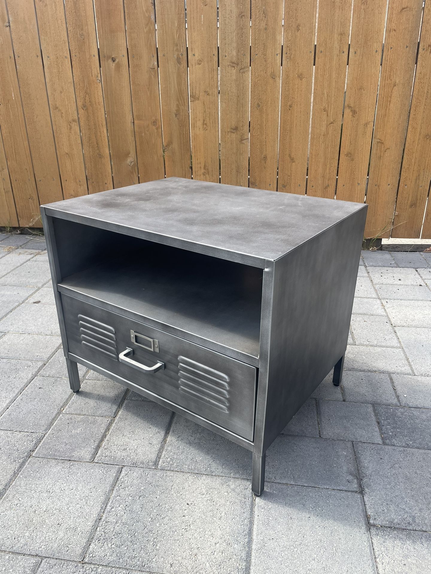 Pottery Barn Metal Locker Nightstand, Side / End Table - OBO