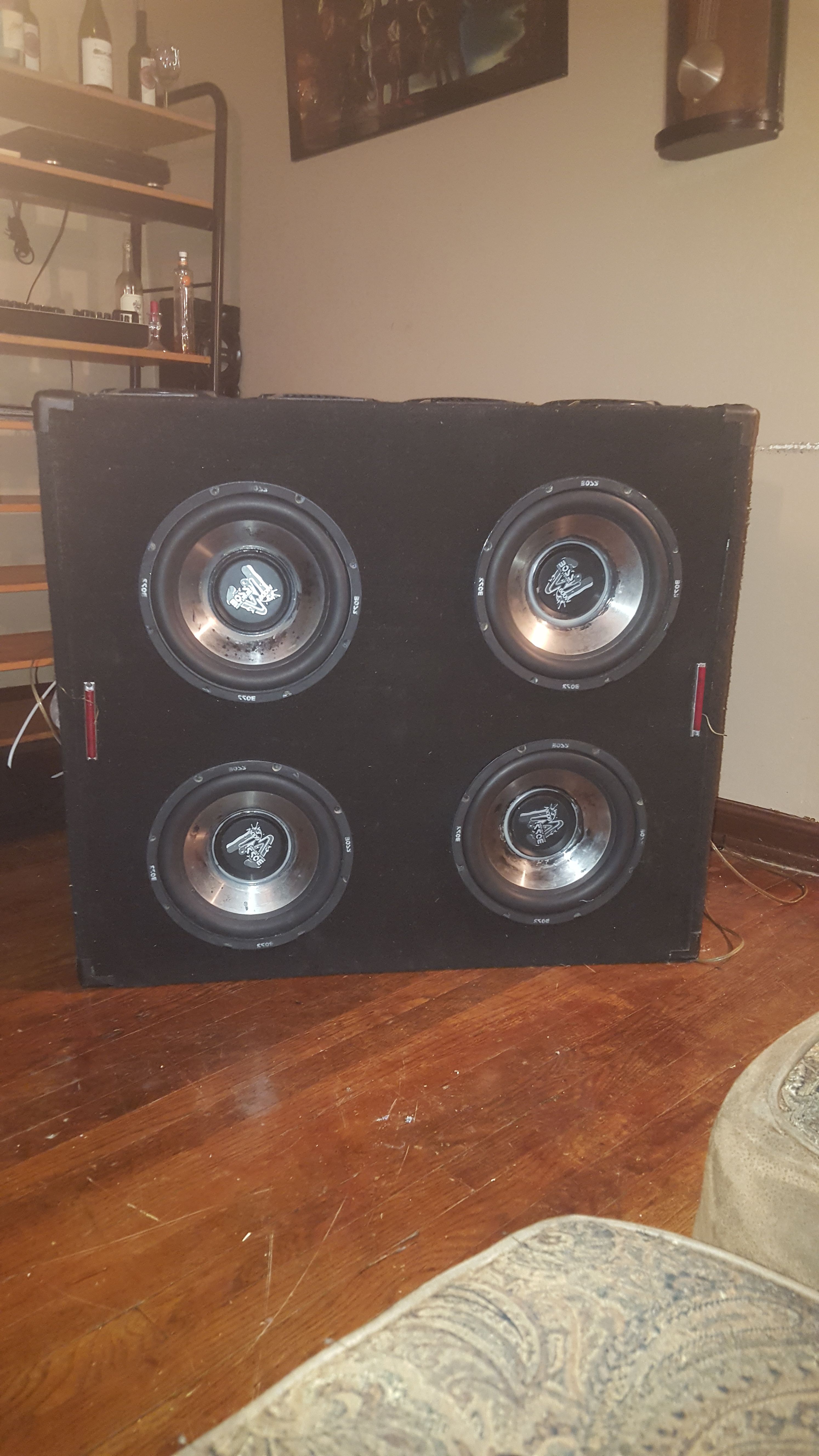 Bass box for tahoe, escalade, station wagon.