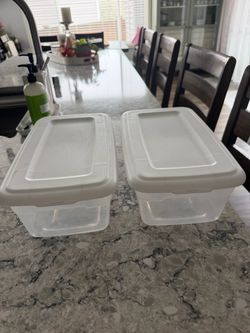 Clear Plastic Storage Containers with Lids – Set of 2