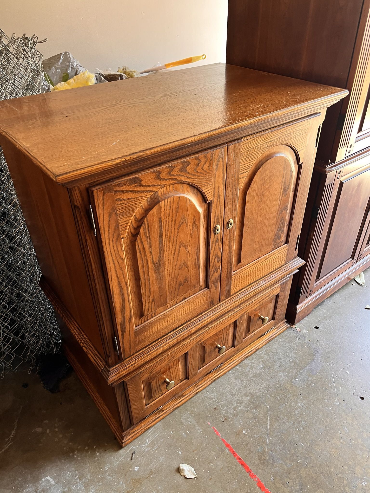 Wood TV Console Cabinet