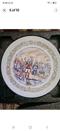 Set Of 6 Lafayette Legacy Collection D'Arceau Limoges - Story of Lafayette Plate