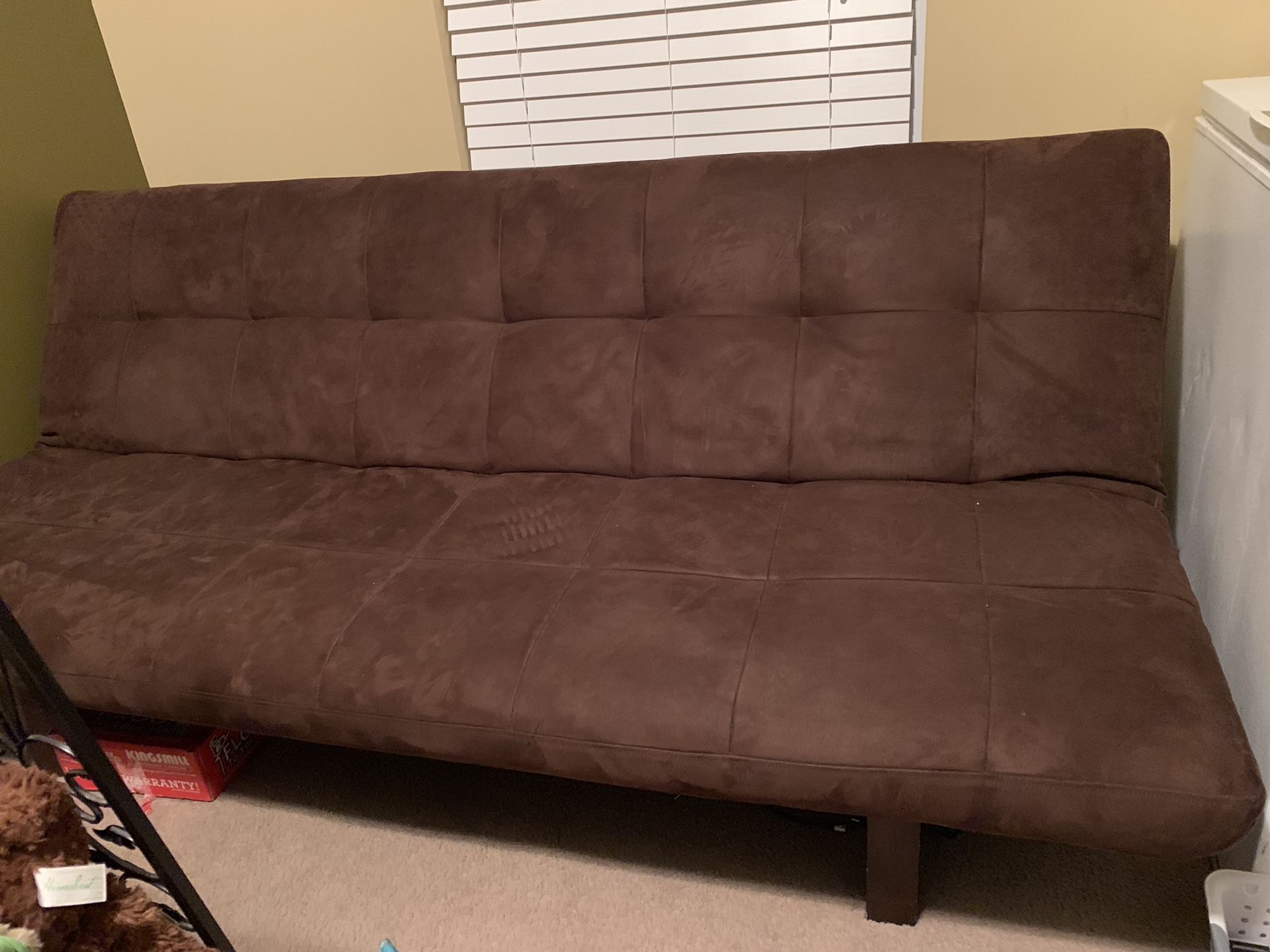 Brown Microsuede Futon