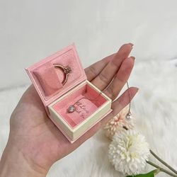 Pink Book Jewelry Ring Box