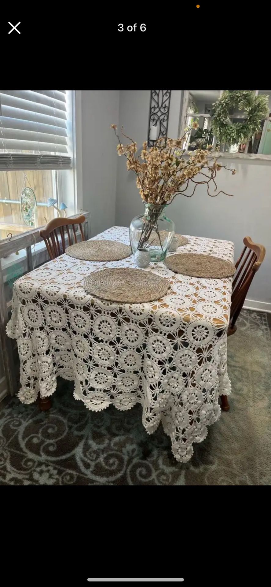Wooden Table w/ Leaf and 2 Chairs 