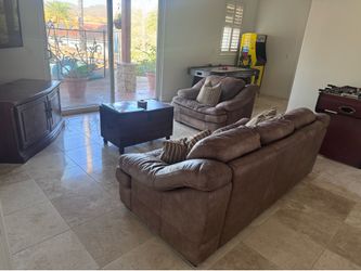 Leather Sofa & Love Seat Plus TV Console