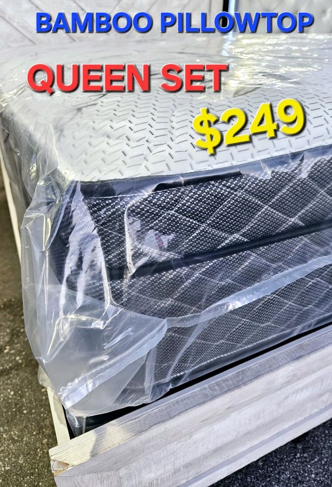 QUEEN SET PILLOWTOP $249 ==》》 Mattress And Box Spring