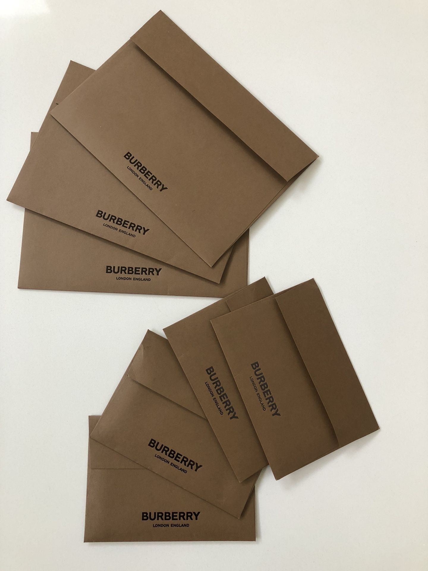 Pack Of 7 Burberry Enevelopes 2 Sizes