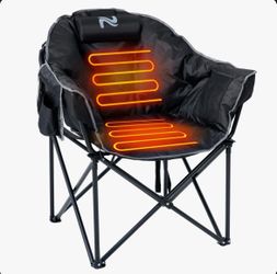 Heated Folding Camping Chair with Side Pockets