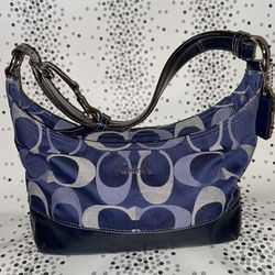 Coach Navy Optic Hobo Bag