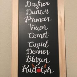 Christmas Reindeer Sign Handmade