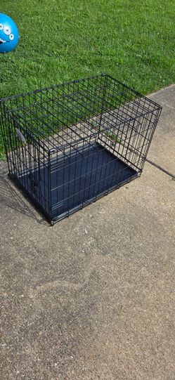 Black Wire Dog Crate with Tray