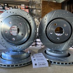 Jeep  Grand Cherokee 11-21 Durango 5.7 Drill Slot Rotors Ceramic Brake Pads