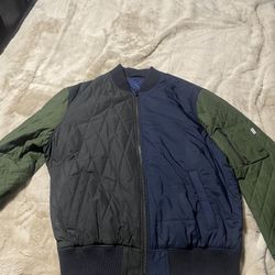 KENZO Quilted Colorblock Bomber Jacket, Navy