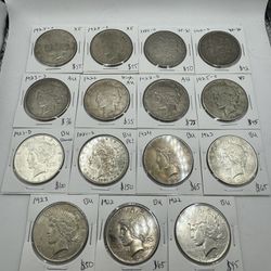 Better Date/Condition Morgan Dollar And Peace Dollar 90% Silver Coins