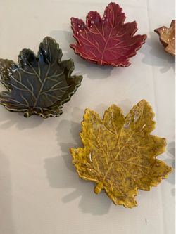 Fall Leaf Ceramic Decorative Dish Collection – 7 Pieces
