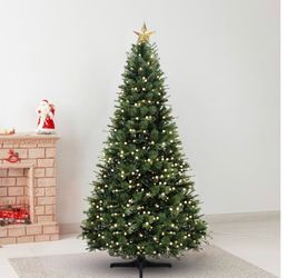 6.5 ft Green Rotating Pre-Lit Christmas Tree