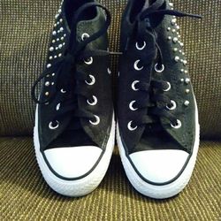 Black Studded Converse All Star 6, Mens 4