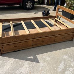 Twin bed frame and mattress