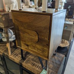 Two Drawer Mango Wood End Table