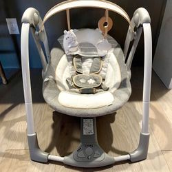 Ingenuity Swing ’n Go Portable 5-Speed Baby Swing - Hugs & Hoots - Hardly Used