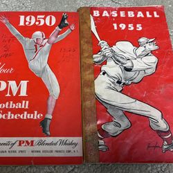 1950 PM Football Schedule and 1955 Baseball Schedule