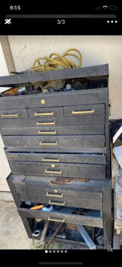 Old tool box with tools