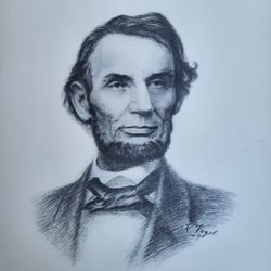 CLASSIC ABRAHAM LINCOLN PORTRAIT VINTAGE PRINT