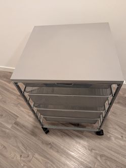 4 drawer wire mesh storage cart