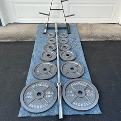Olympic Weight Set With Rack 
