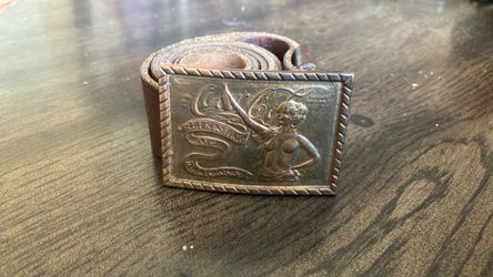 Vintage 70’s Coca-Cola belt buckle and leather belt