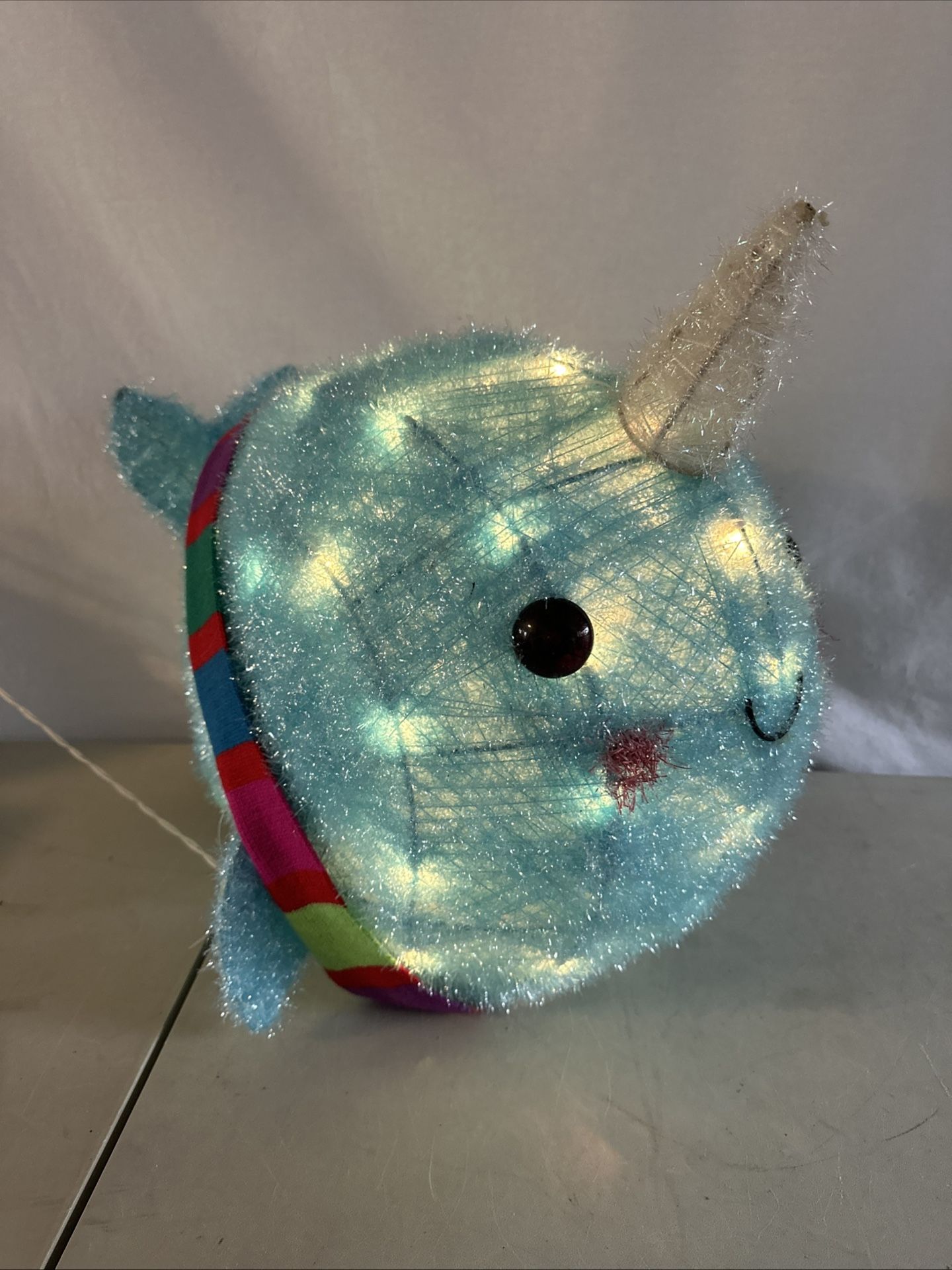 Wondershop at TARGET 16" Tall Lit Tinsel NARWHAL Whale Christmas Yard Decoration
